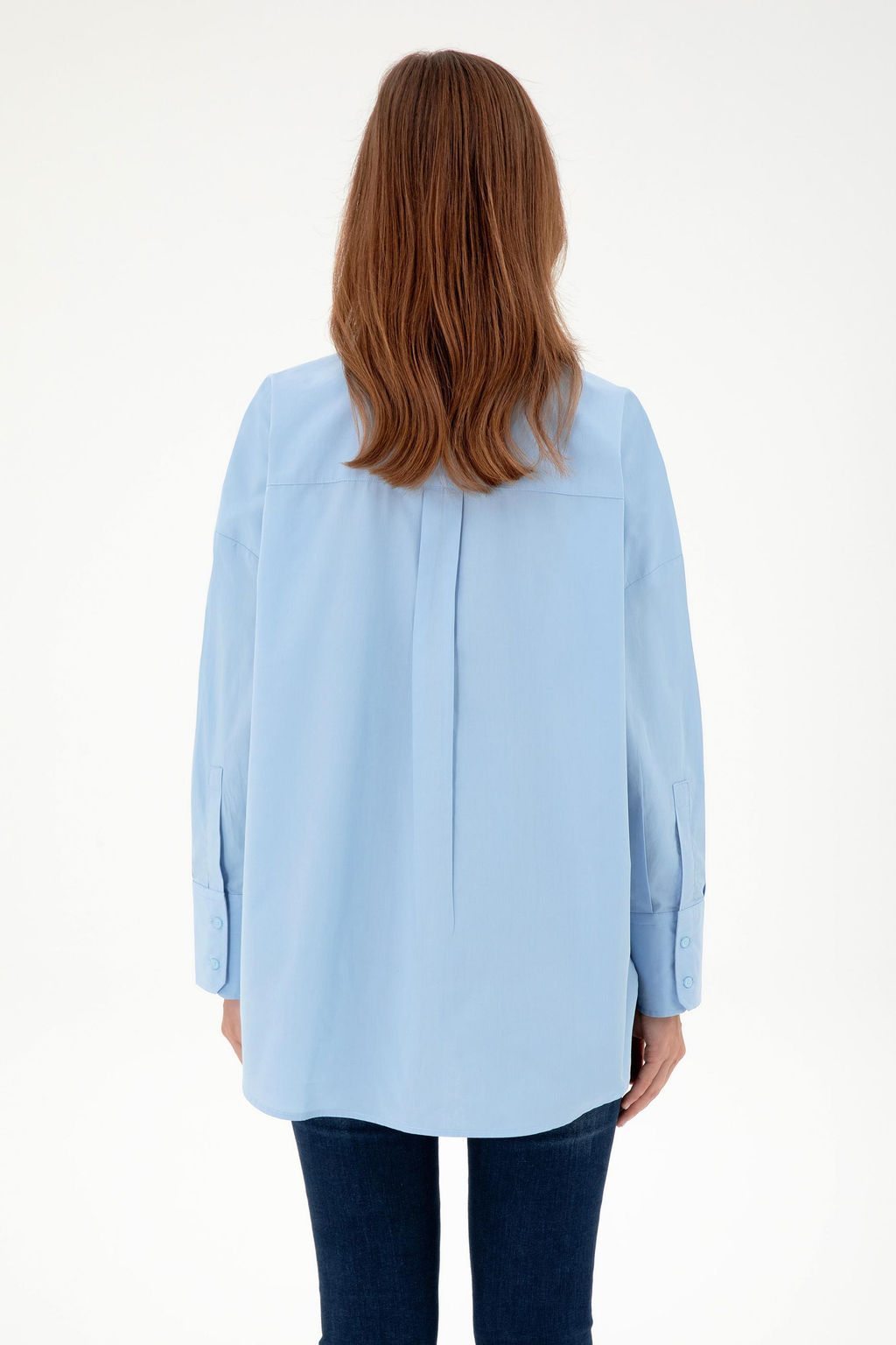 Женская голубая рубашка с длинным рукавом Неожиданная скидка в корзине - U.s. polo assn фото 5