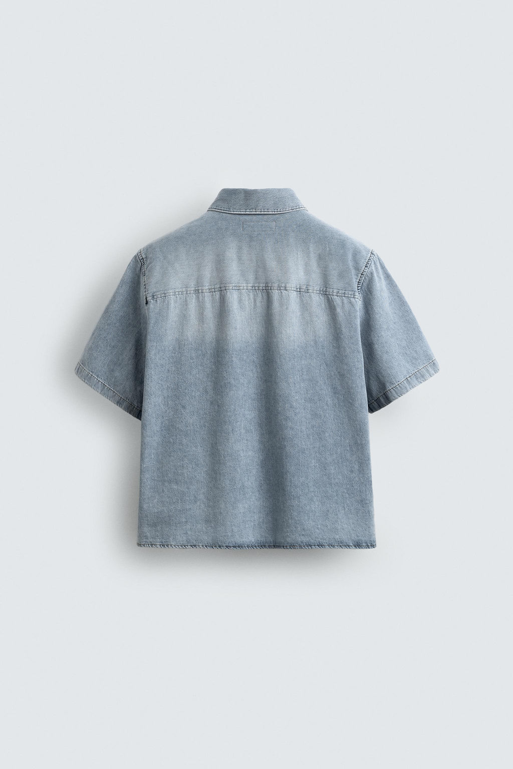 CAMISA BOXY FIT DENIM LIGERO / Azul claro - Zara фото 8