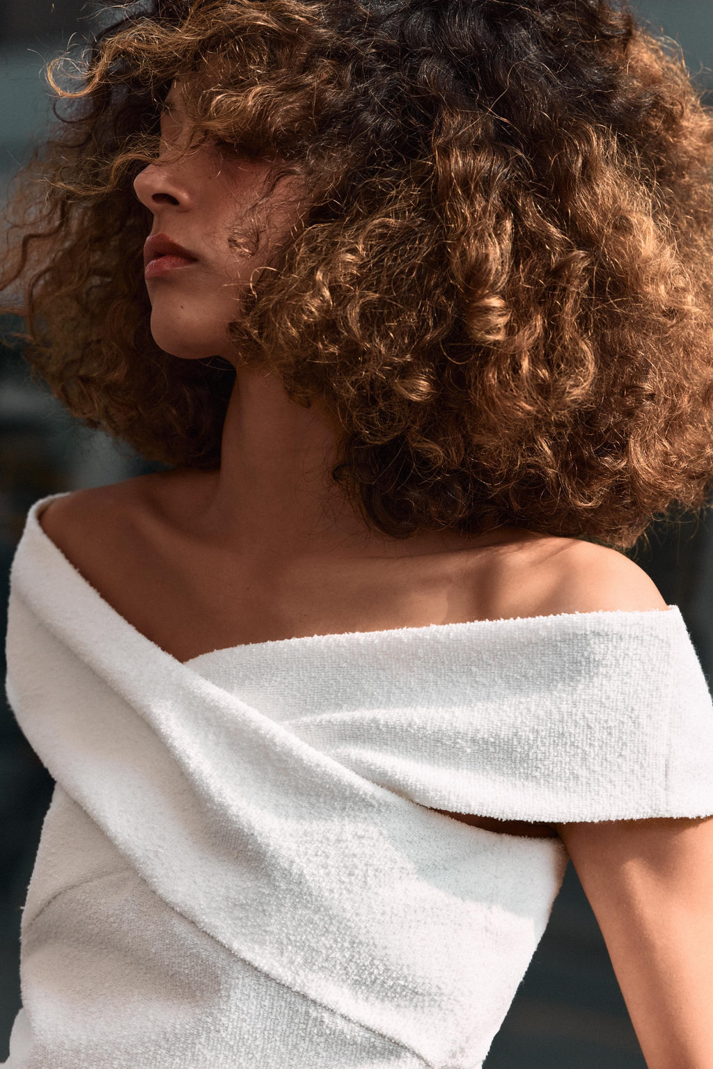 TOP CRUZADO BOUCL? / Blanco roto - Zara фото 2