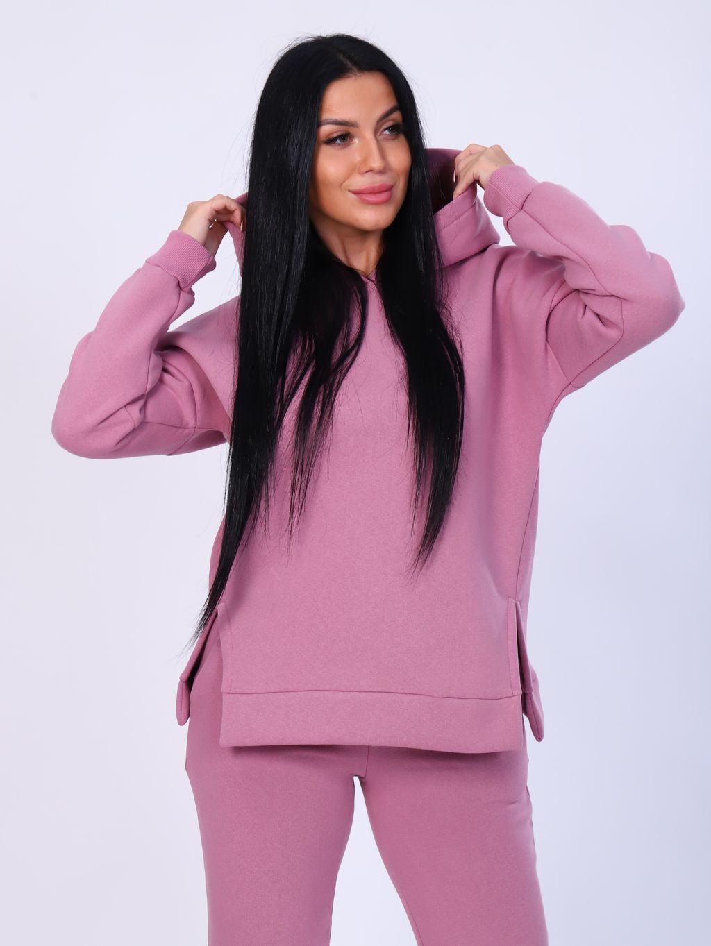 М339 Костюм Виктория с капюшоном (розовый) - Иванушка-трикотаж фото 5