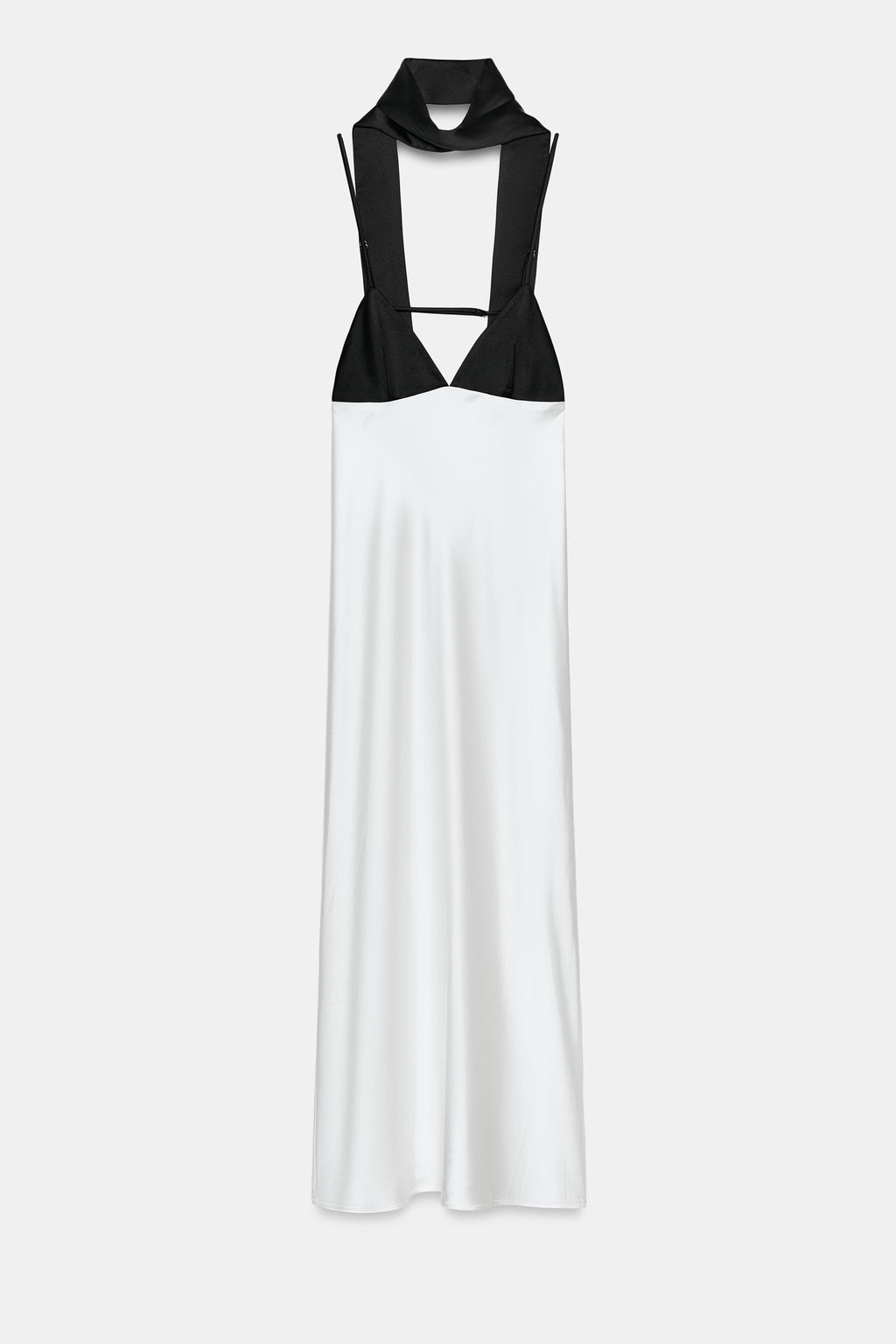 VESTIDO LENCERO COMBINADO FOULARD / Blanco - Zara фото 8