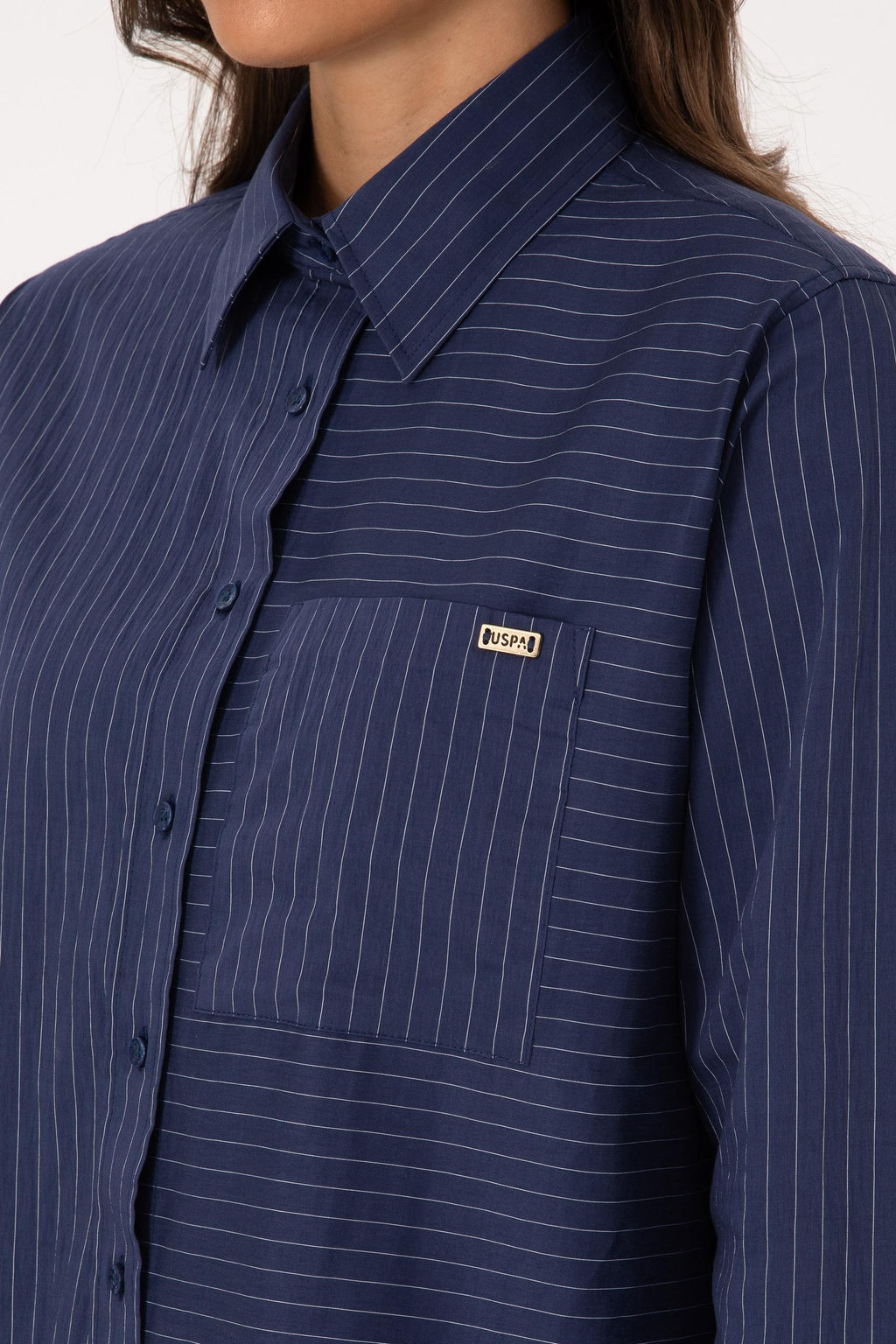 Kad_n _ndigo Uzun Kollu _izgili G_mlek Sepette S_rpriz _ndirim - U.s. polo assn фото 7