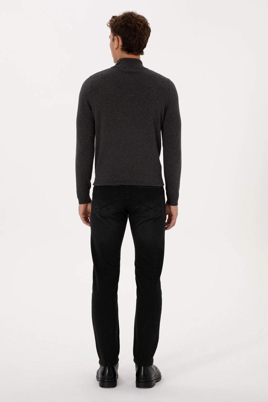 Erkek Siyah Slim Fit Jean Pantolon