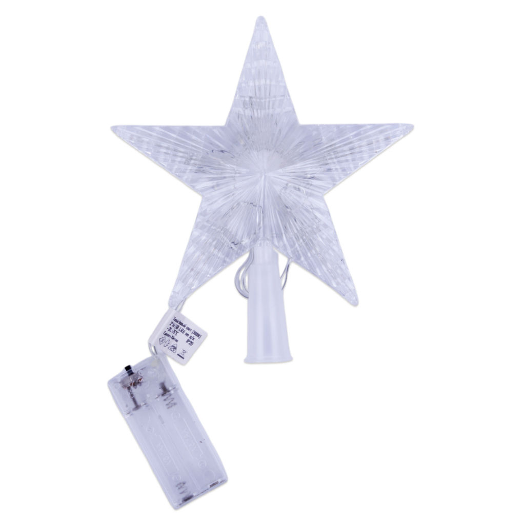ULD-H1515-010/STB/2AA WARM WHITE STAR-2 Украшение светодиодное для ёлки Звезда-2, 15см, на батарейках (не в/к). 10 светодиодов. Теплый белый свет. Прозрачный провод. TM Uniel. - Volpe фото 2