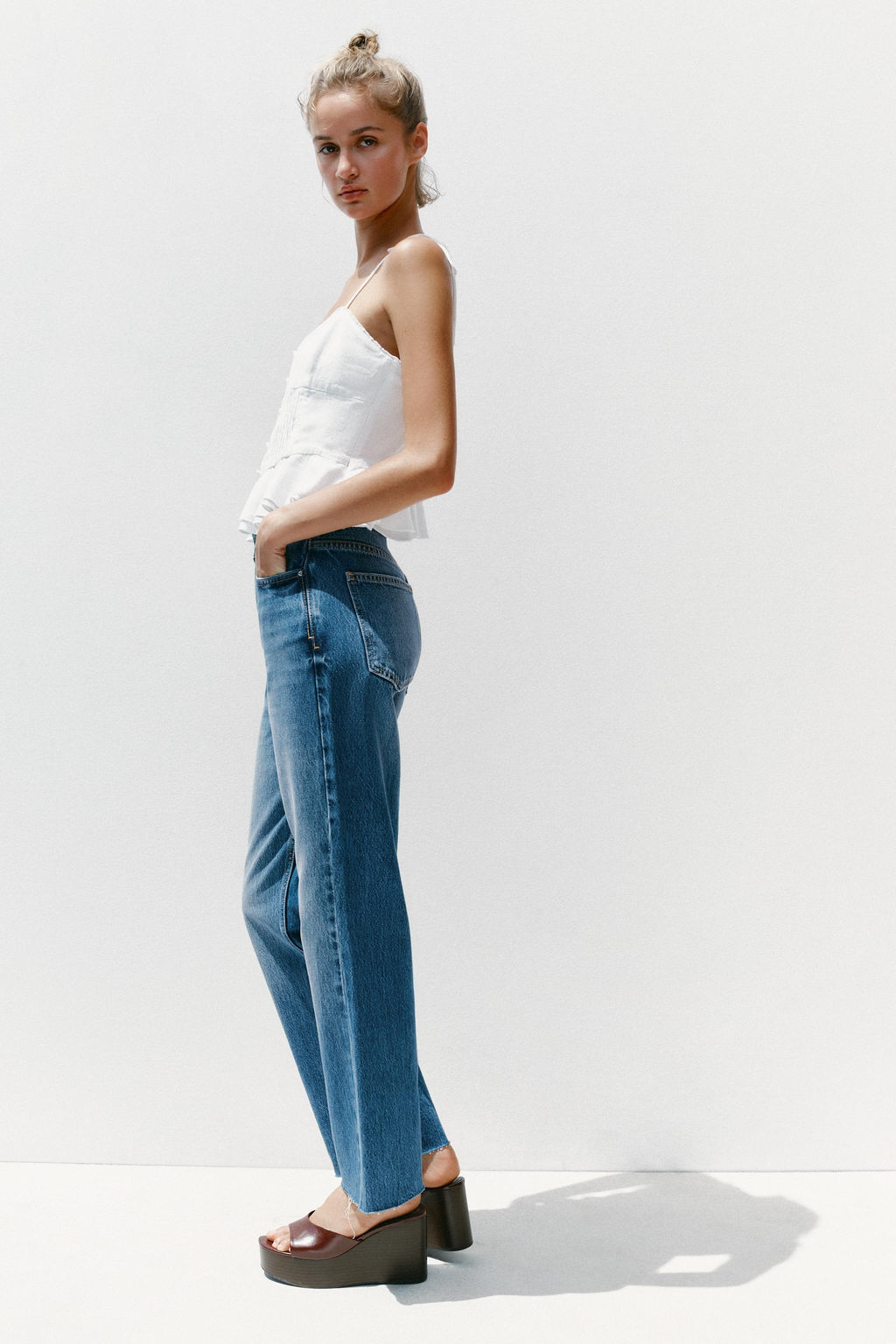 Z.02 STRAIGHT HIGH-WAIST ANKLE JEANS - Zara фото 12