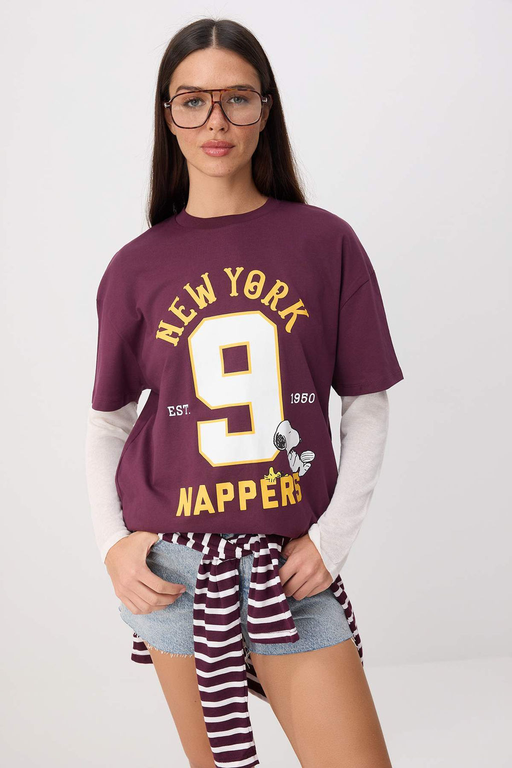 Ekru Winnie The Pooh Lisansl? Oversize/Genis Kal?p Tok %100 Pamuk Orme T-Shirt TWOSS26TS00141 - Trendyolmilla фото 5