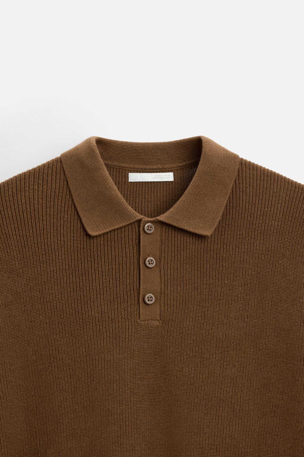 PURL KNIT POLO SHIRT - Zara фото 8