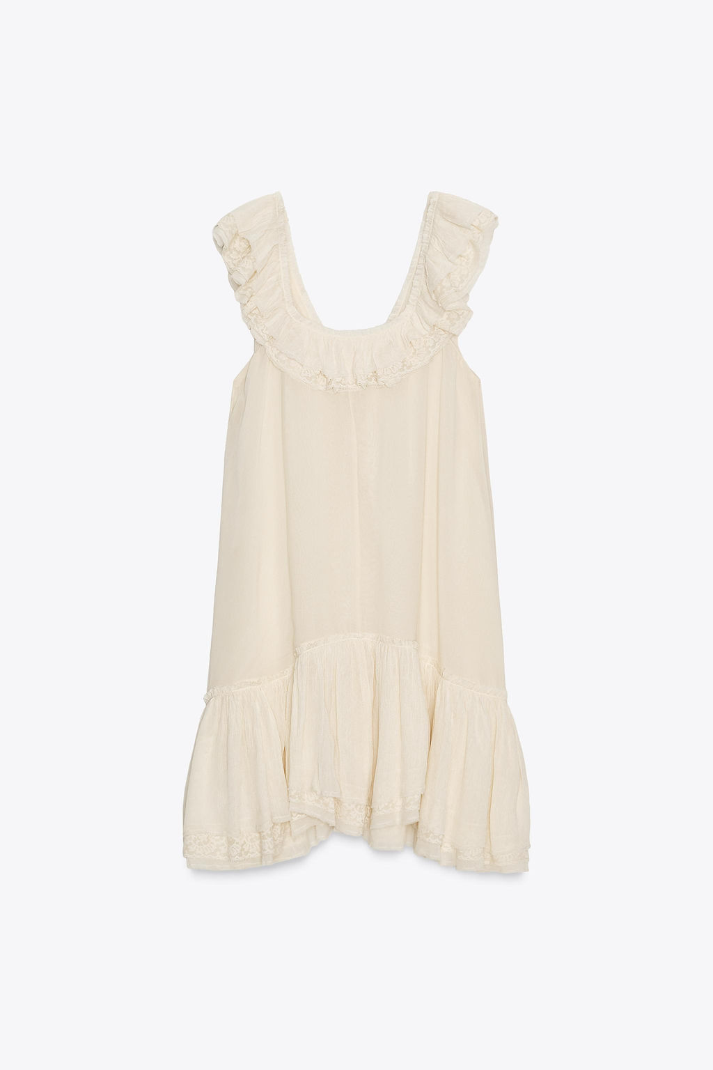 ZW COLLECTION LACE RUFFLE DRESS - Zara фото 13