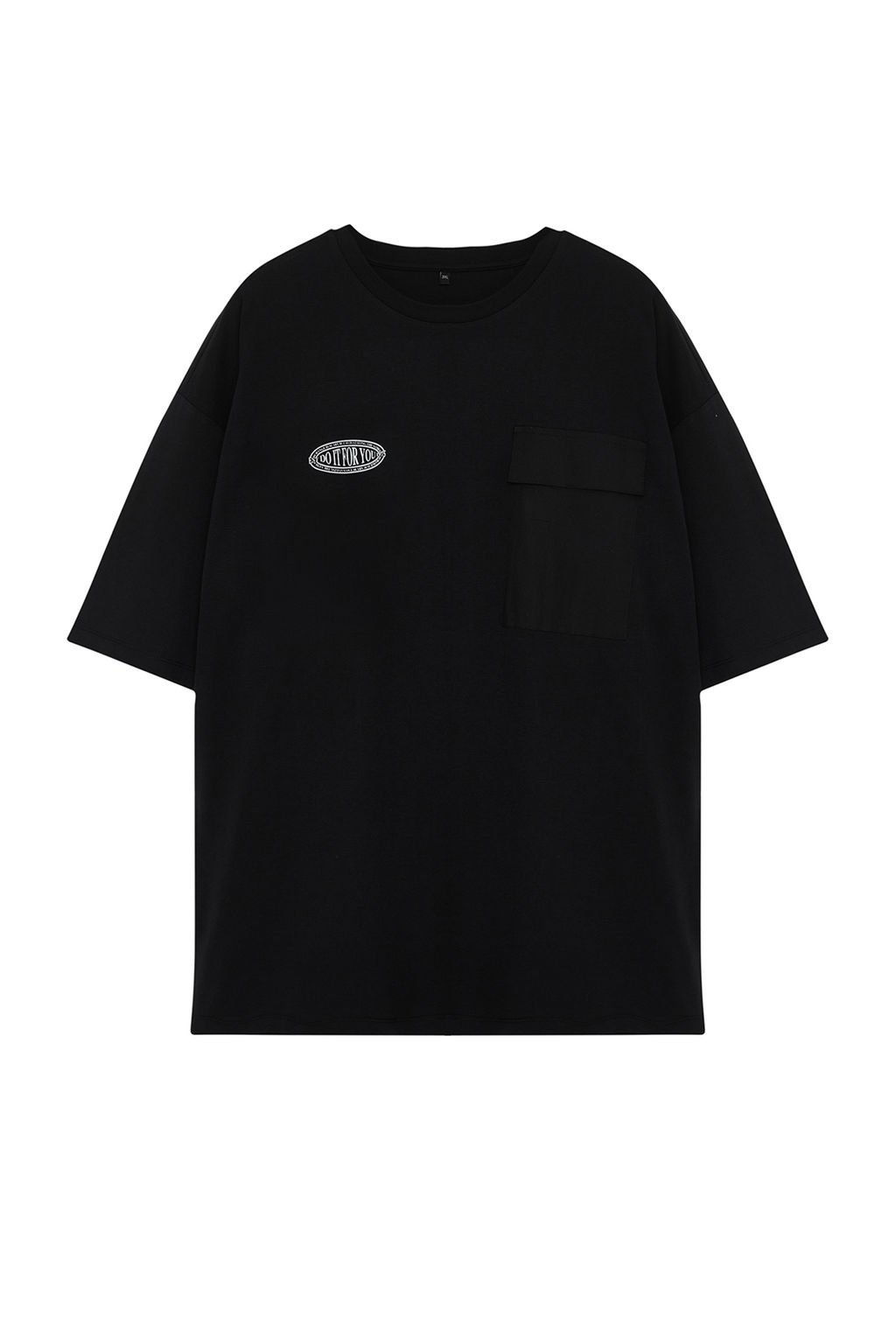 Buyuk Beden Siyah Oversize Cep Detayl? Bask?l? %100 Pamuklu T-Shirt TMNSS24BF00026 - Trendyolmilla фото 7