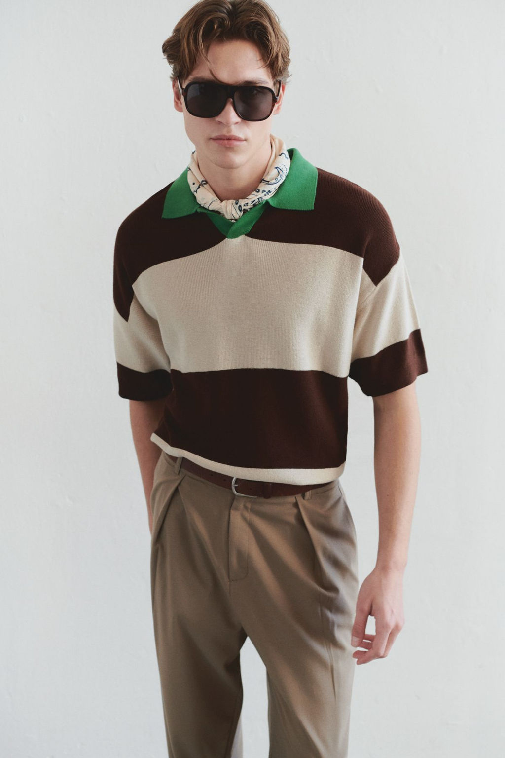 TRENDYOL MAN Limited Edition Cok Renkli Oversize Polo Yaka Renk Bloklu Triko Polo Yaka T-shirt TMNSS25PO00037