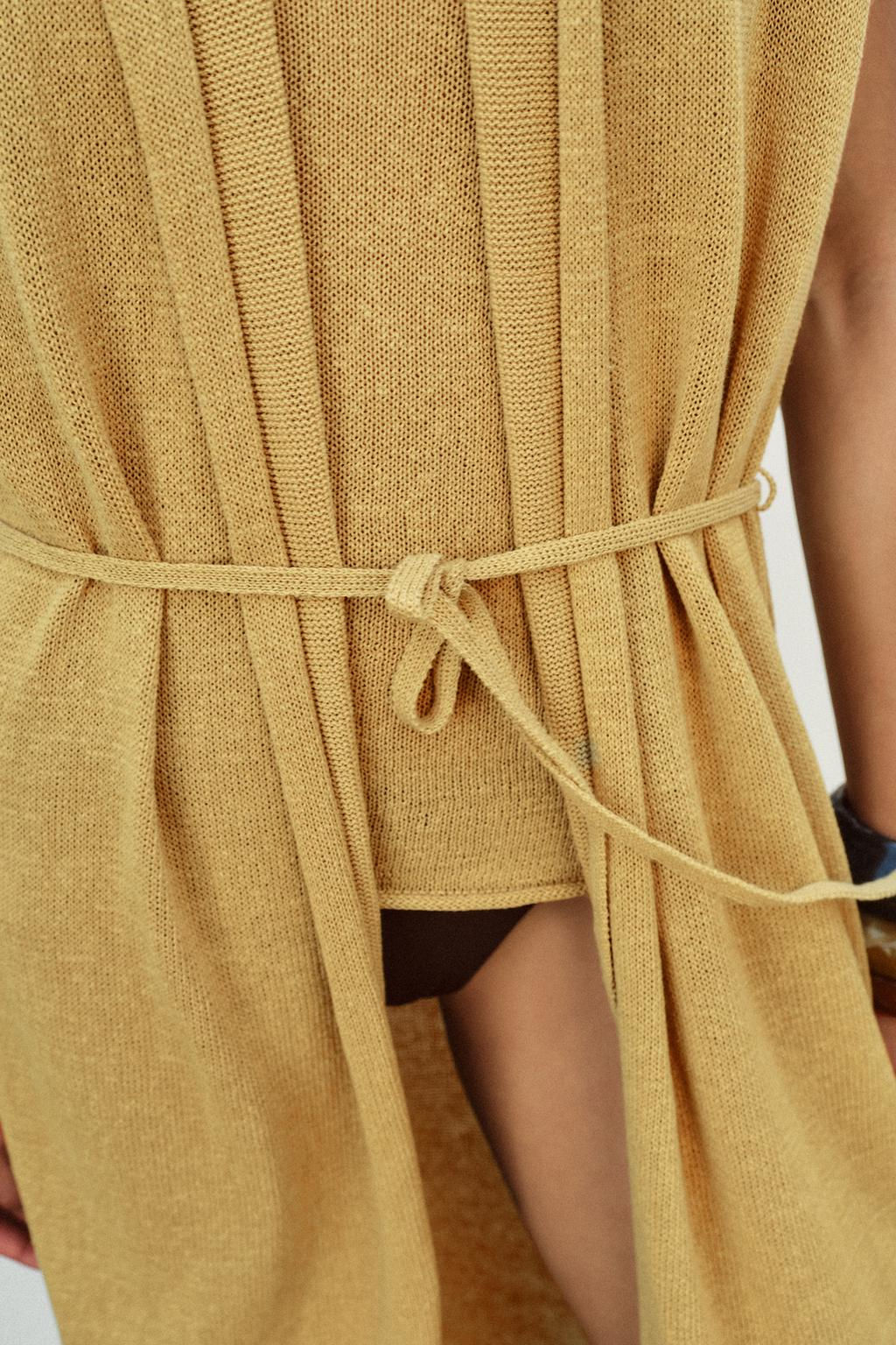 LONG KNIT LINEN WAISTCOAT - Zara фото 3