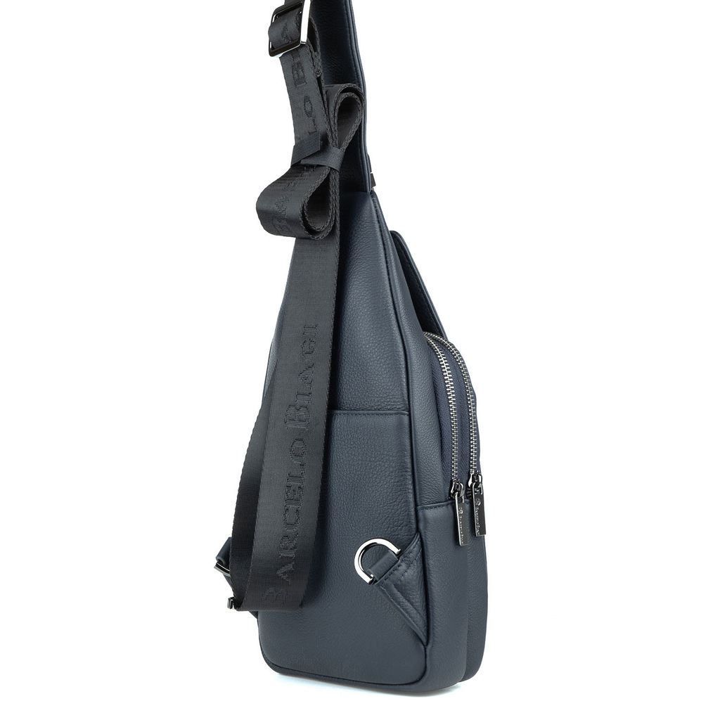 Мужская кожаная сумка-слинг - Barcelo biagi фото 3