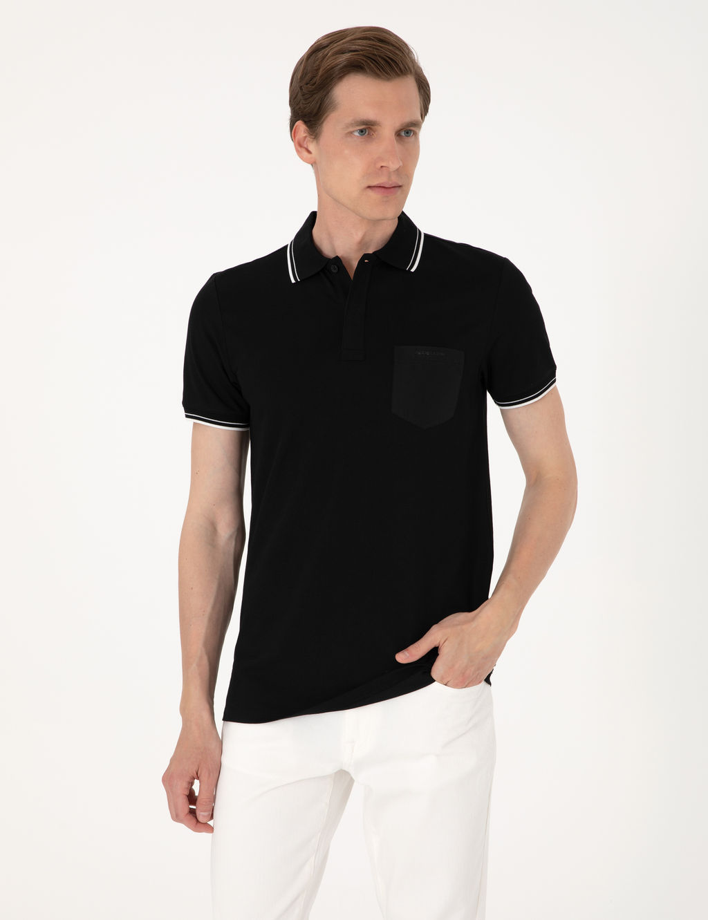 Siyah Ultralight Kuma_ Slim Fit Polo Yaka Ti__rt