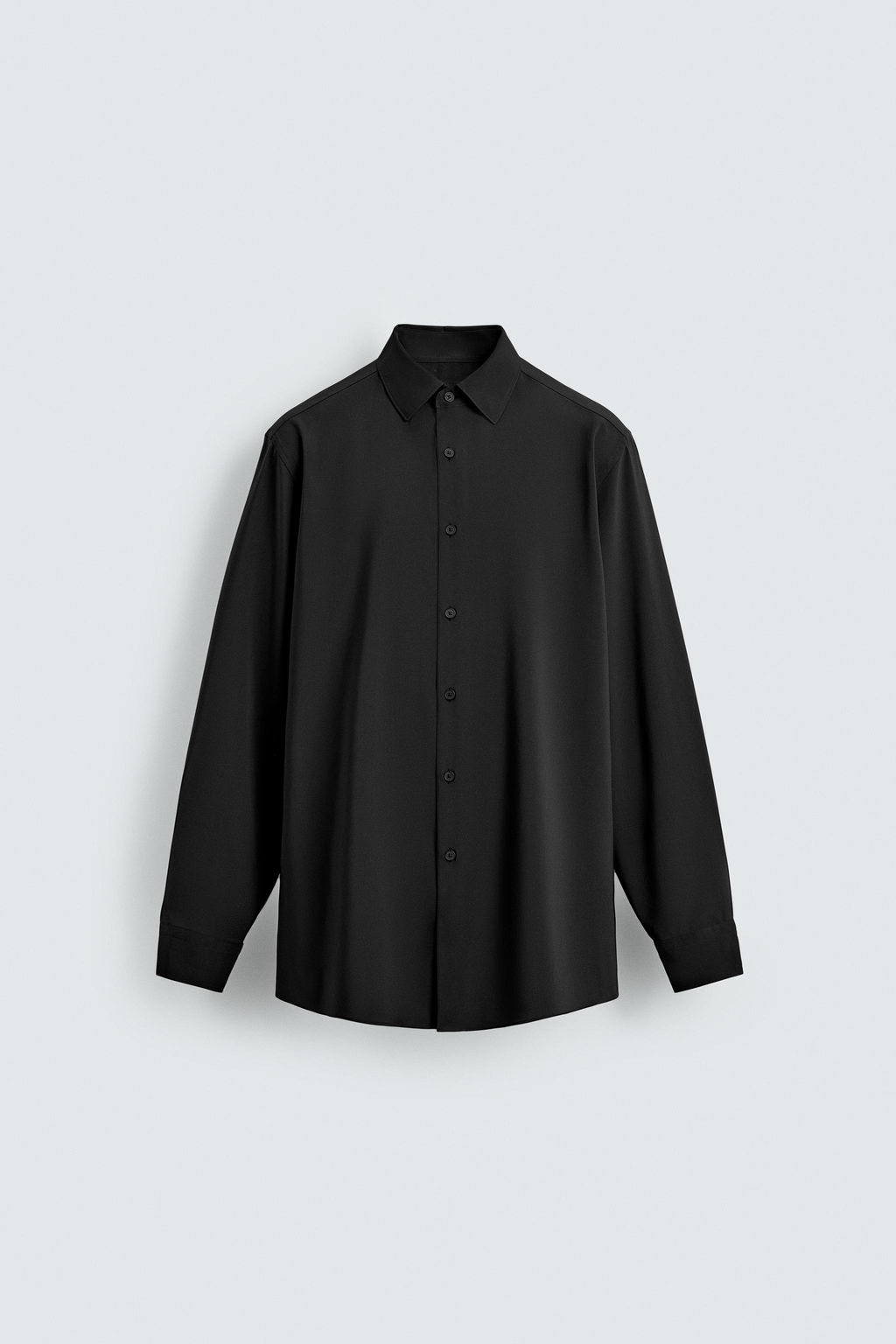 Рубашка Zara CAMISA SLIM FIT черная