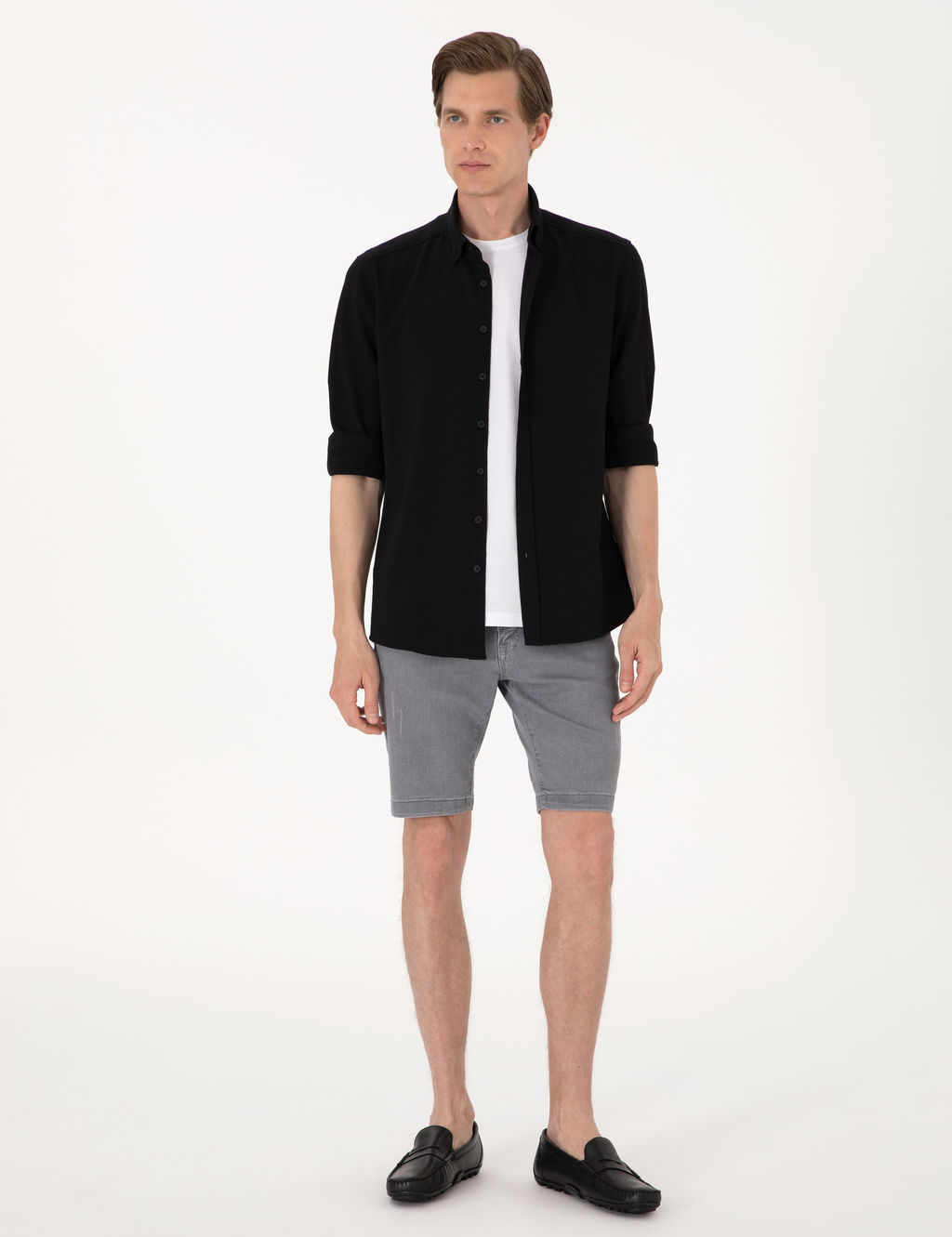 Siyah Slim Fit Uzun Kollu G_mlek - Pierre cardin фото 4
