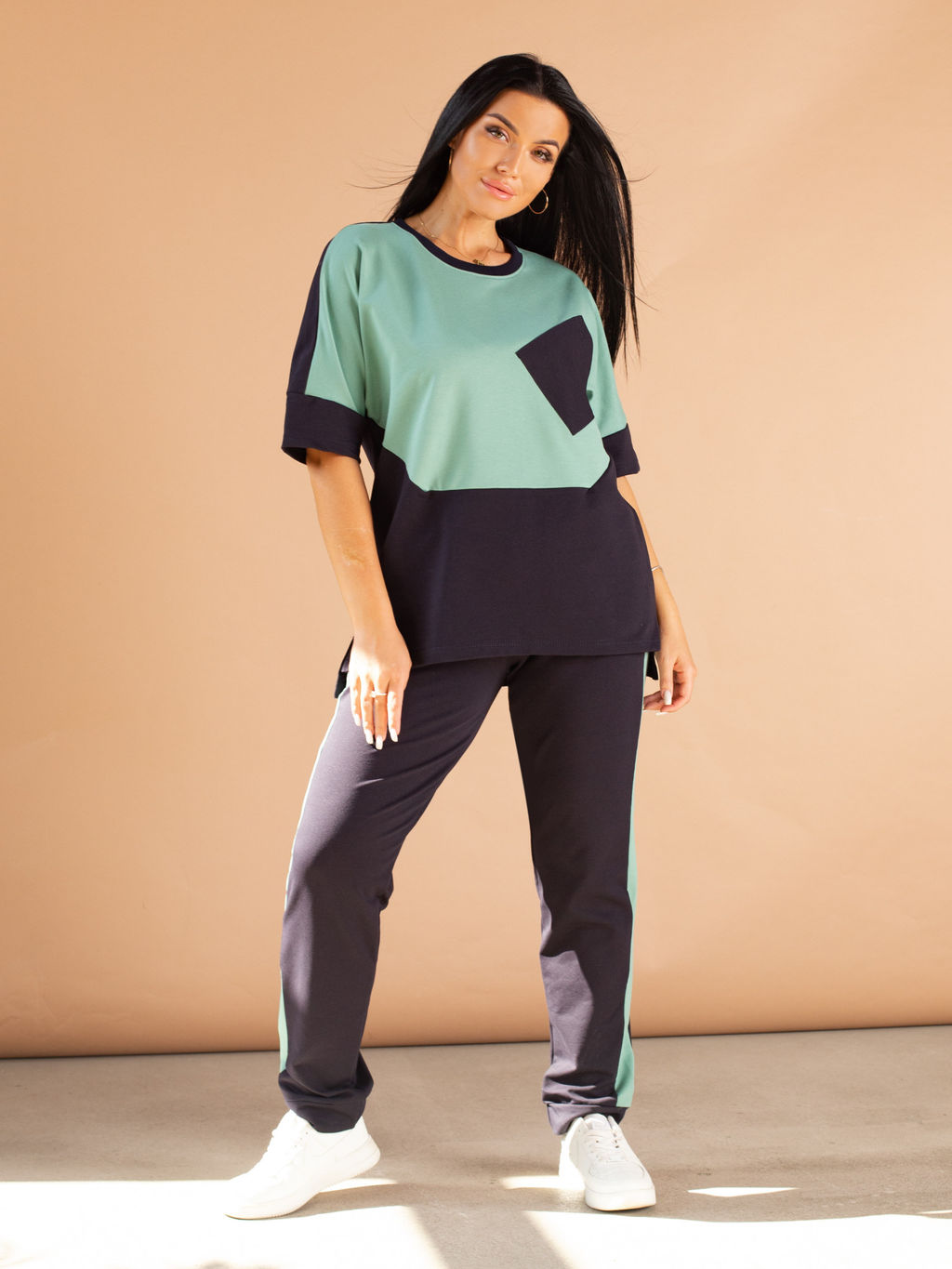 Костюм женский футер 2-х нитка с брюками ТЕХНО ЗЕЛЕНЬ - Domtrik фото 6