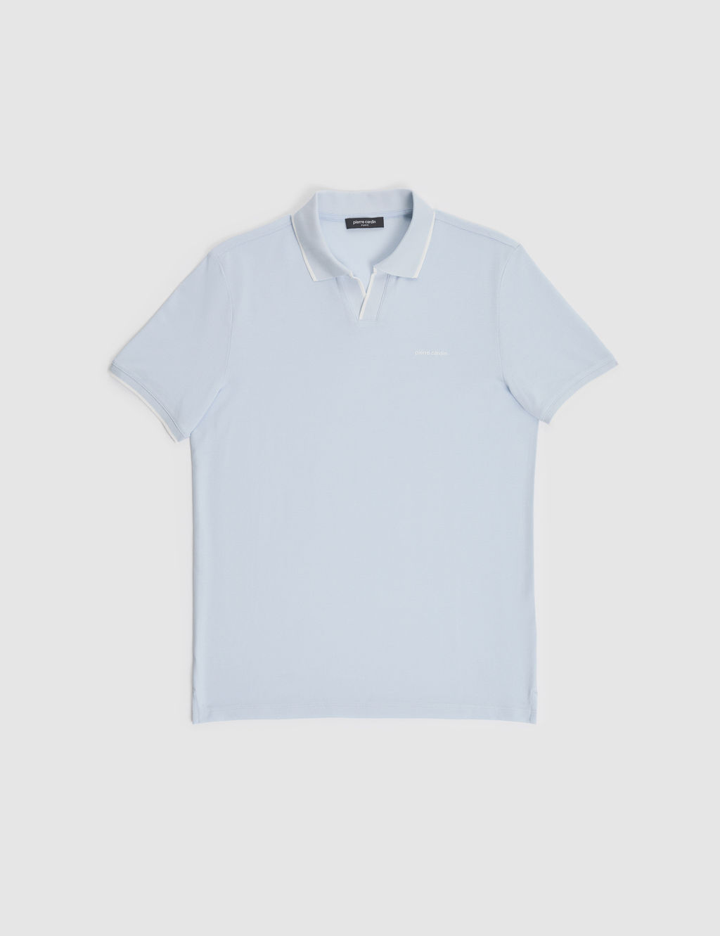 A__k Mavi Slim Fit %100 Pamuk Apa_ Yaka Ti__rt