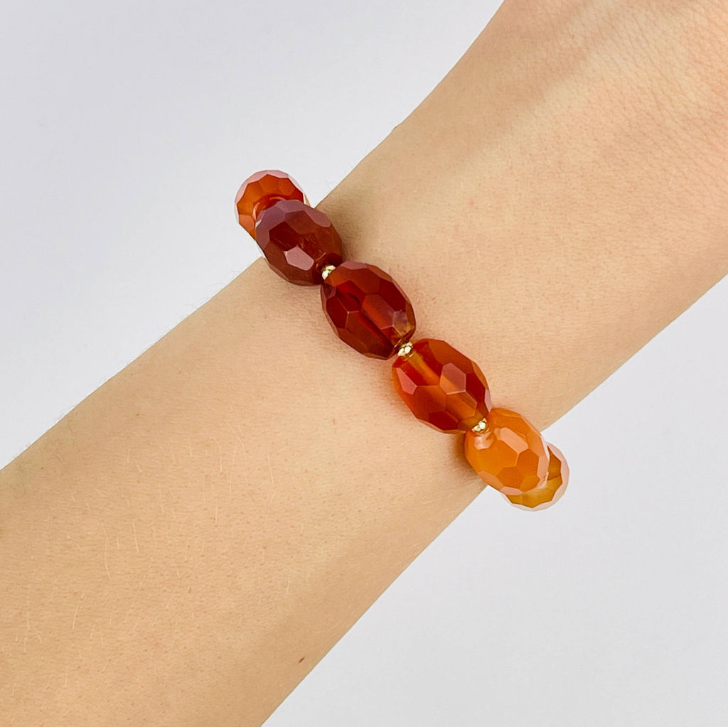 Браслет регулируемый с Сердоликом (градиент) - Радуга самоцветов фото 2