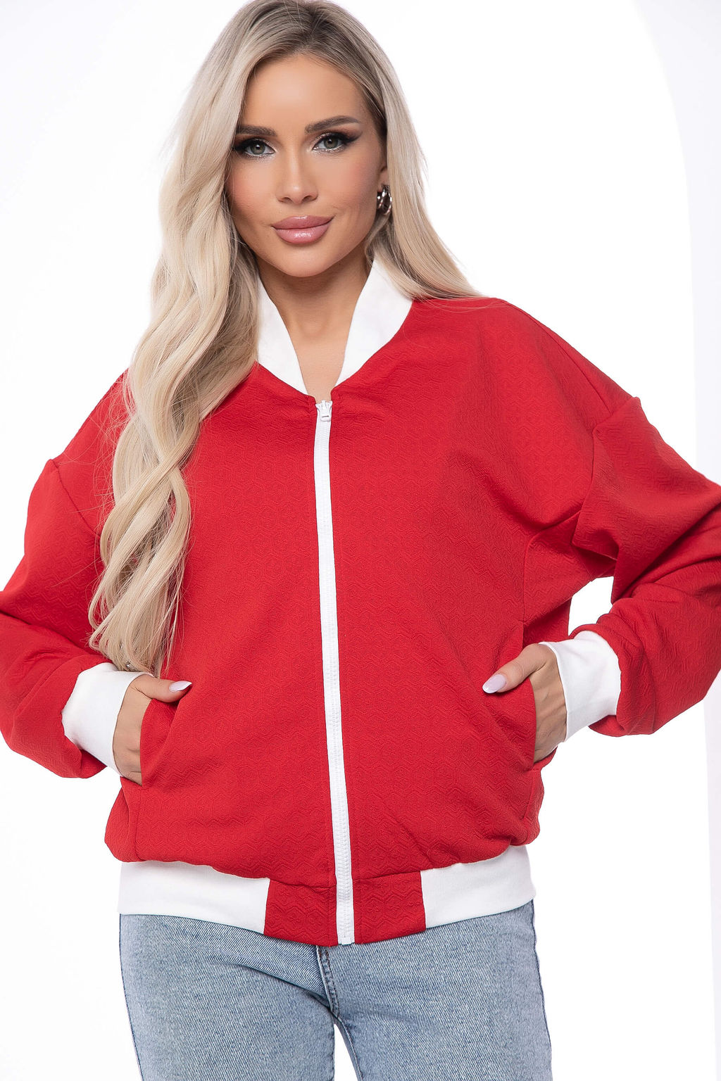 Бомбер Городской вайб (красный) Б8642 - Lt collection фото 4