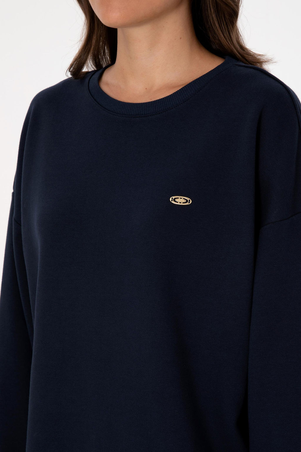 Kad_n Lacivert G_mlek Detayl_ Bisiklet Yaka Sweatshirt - U.s. polo assn фото 7