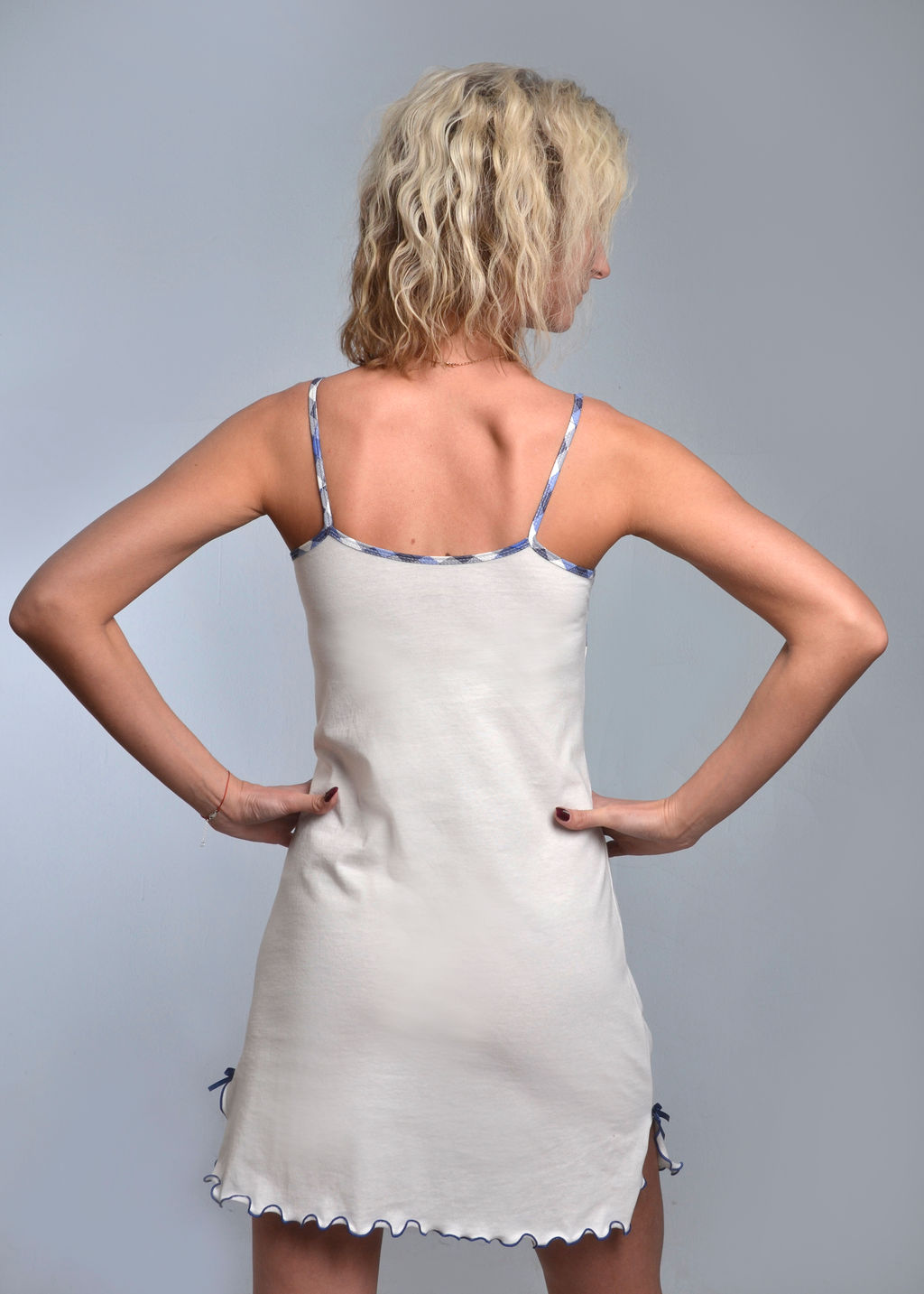 Комплект с халатом ДОЛЛИ халат + сорочка (темно синий №15) - Ивановская трикотажная компания фото 3