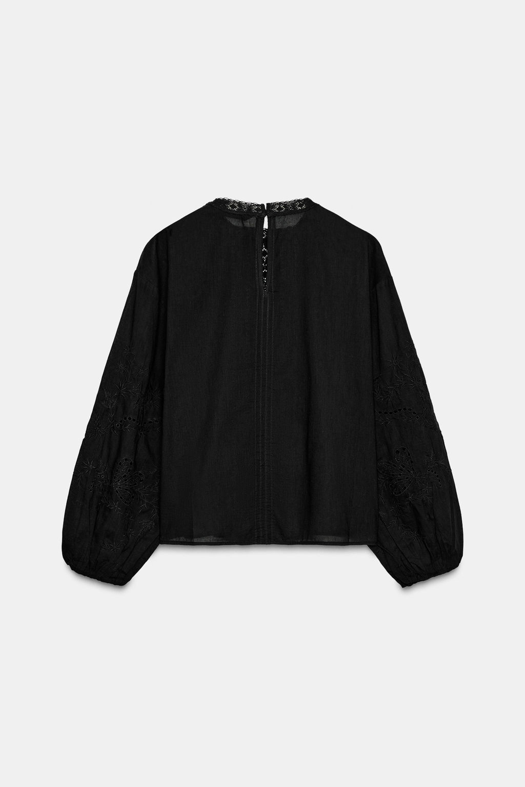 ZW COLLECTION EMBROIDERED SHIRT WITH LACE TRIM