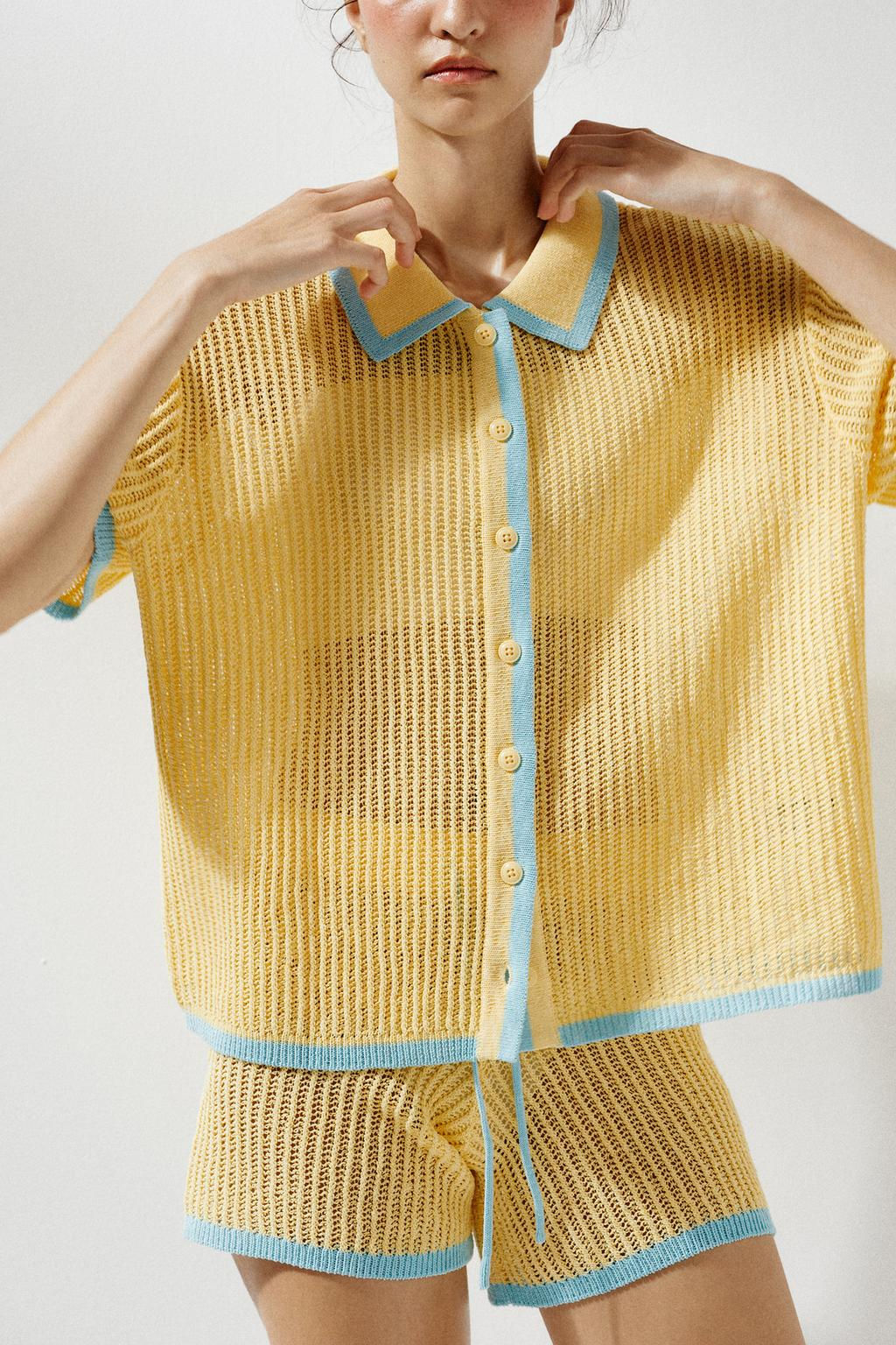 COLLAR POLO CARDIGAN - Zara фото 4