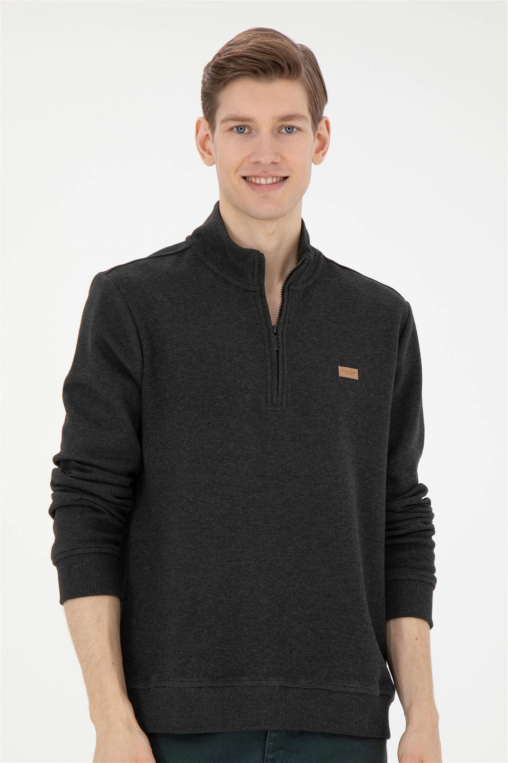 Мужской свитшот антрацитового меланжа Неожиданная скидка в корзине - U.s. polo assn фото 3