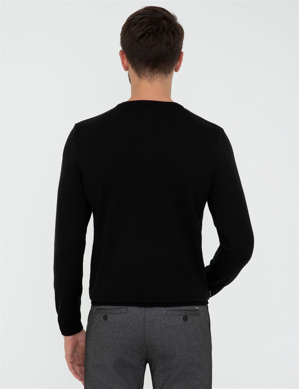 Siyah Bisiklet Yaka Triko Kazak - Pierre cardin фото 4