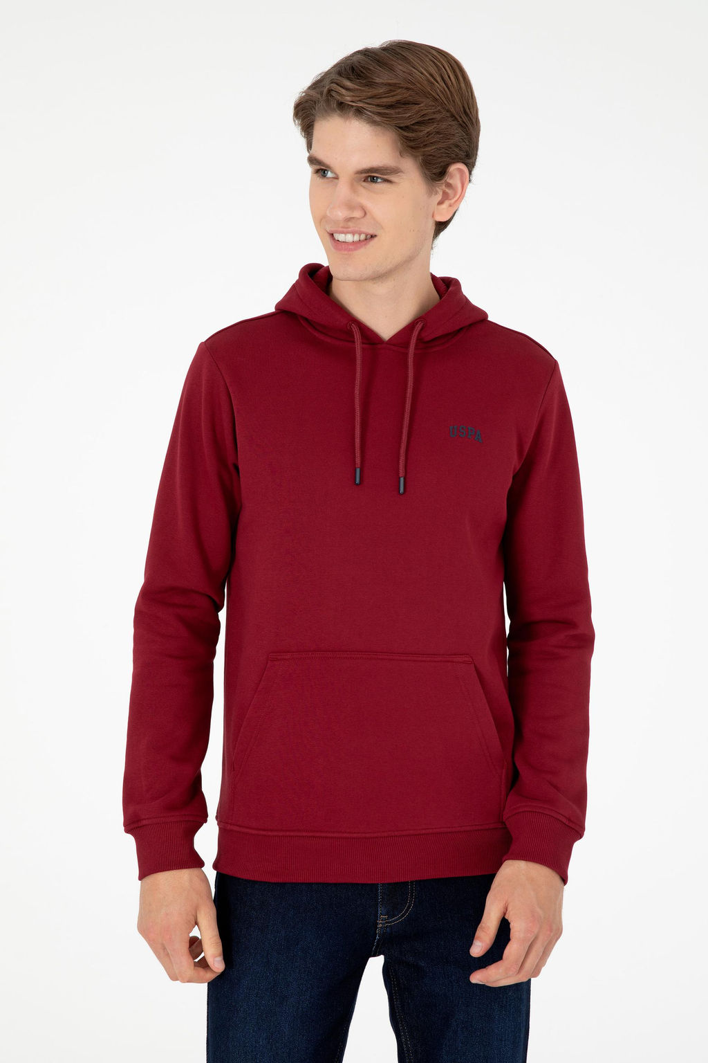 Мужской бордово-красный базовый свитшот - U.s. polo assn фото 3