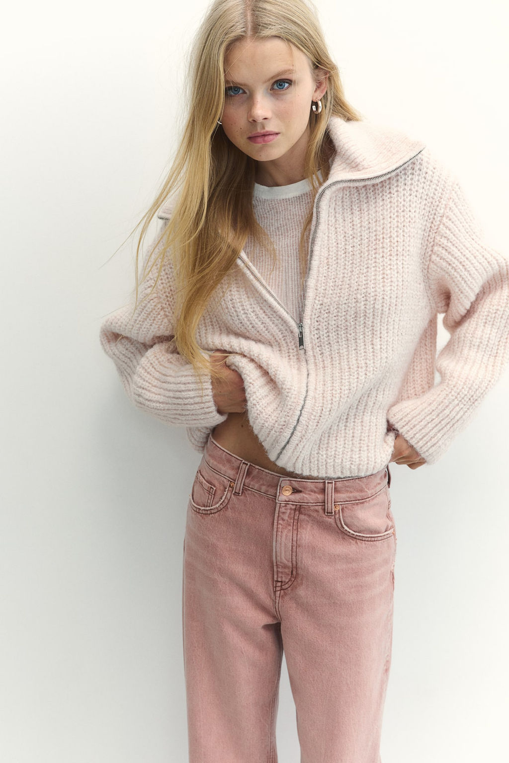 Cardigan en punto de canale con cremallera - H&m фото 3