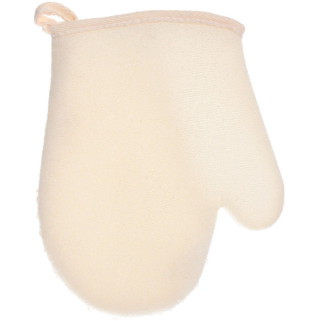 Цена за 3 шт. Мочалка - варежка массажная "SANTA MONIKA - SENDU", цвет белый, 18*22см (ZIP пакет)