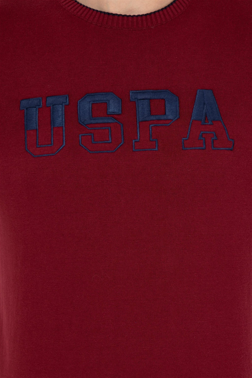 U. S. Polo Assn / Мужской бордово-красный трикотаж с круглым вырезом - U.s. polo assn фото 12