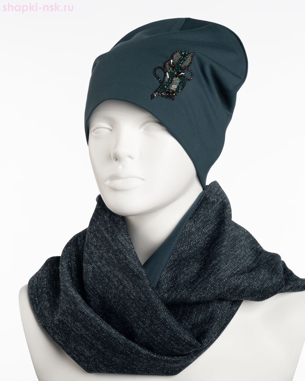 0144к СП Комплект женский флис (колпак+снуд) (56-58)