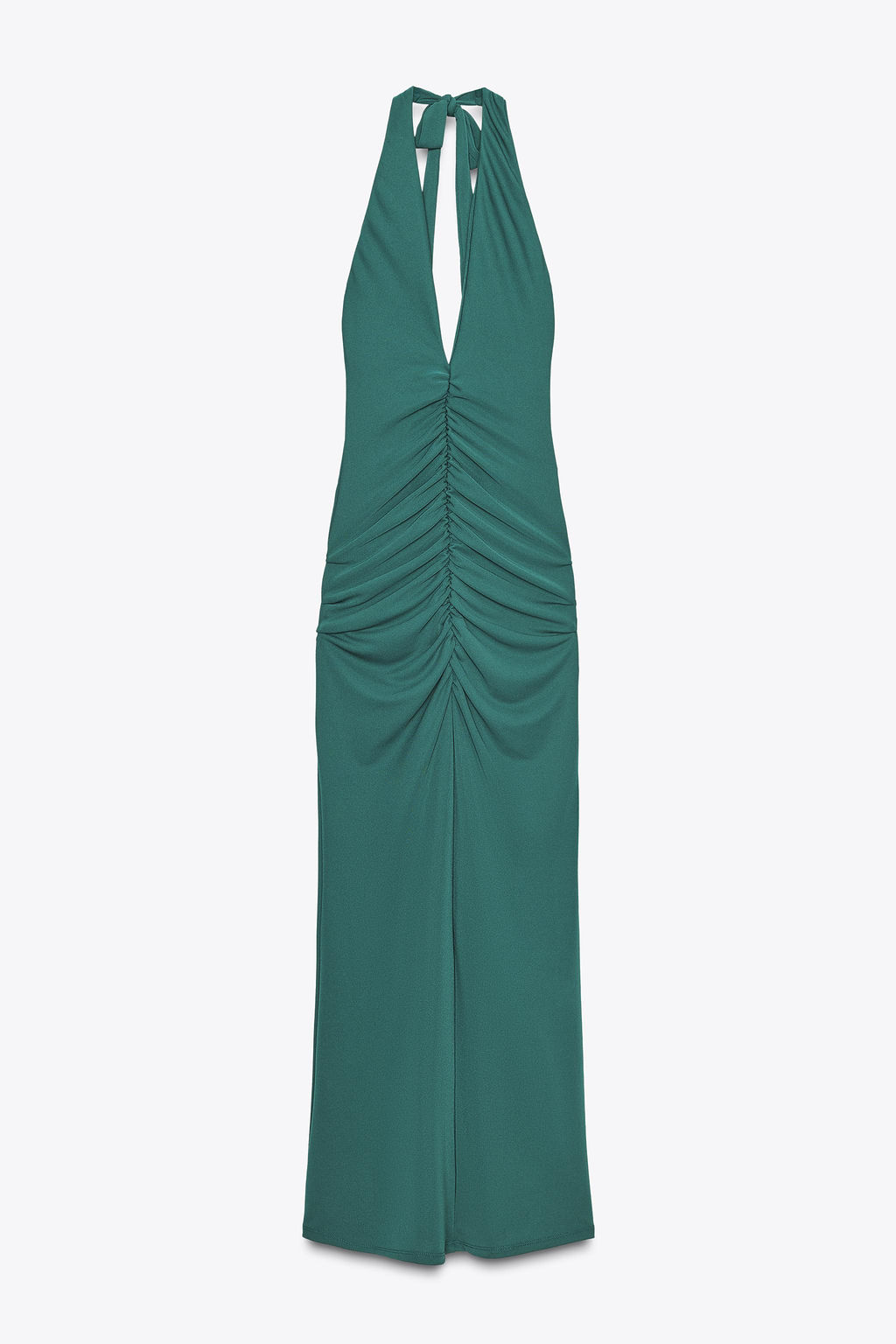 GATHERED HALTERNECK MAXI DRESS - Zara фото 7