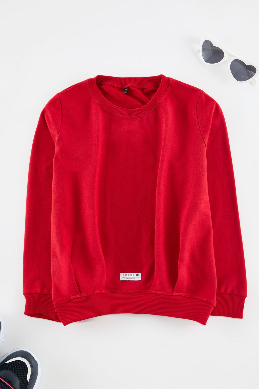 K?rm?z? Erkek Cocuk Duz Orme Sweatshirt TKDAW25SW00030