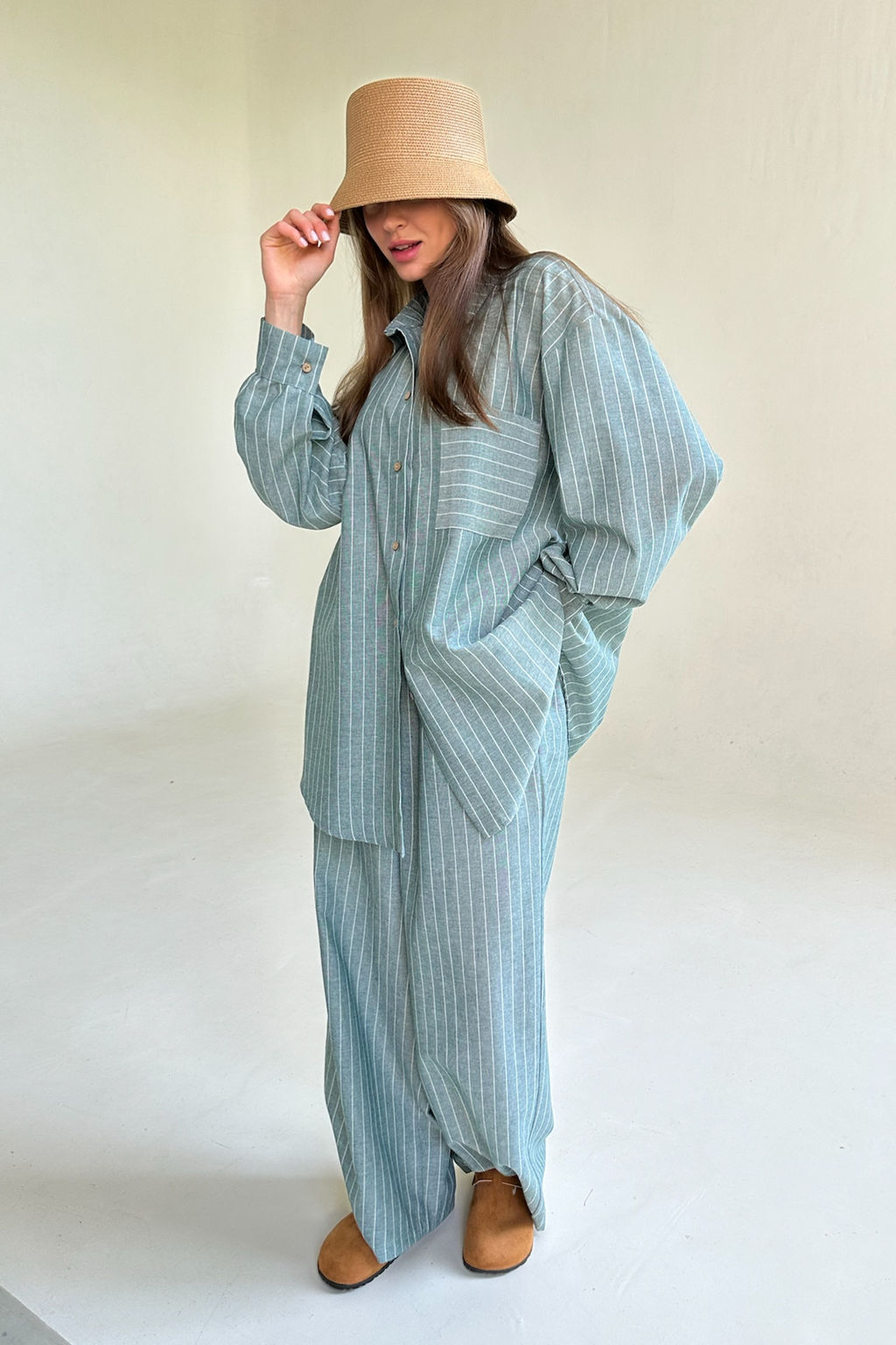 Костюм женский SET065/12/Зеленый, белый - M&G all natural фото 3