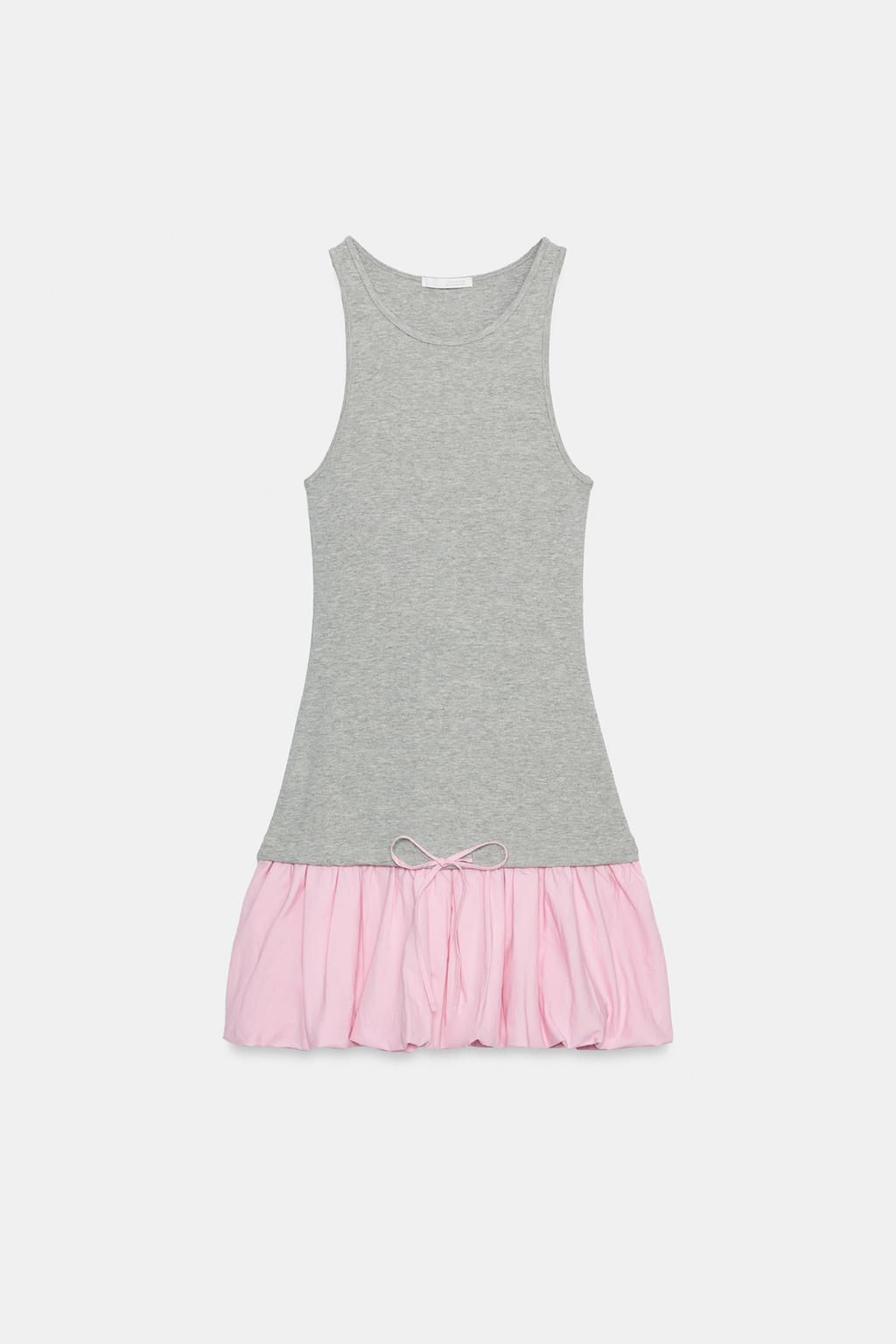 DRESS WITH CONTRAST PUFFBALL HEM - Zara фото 5