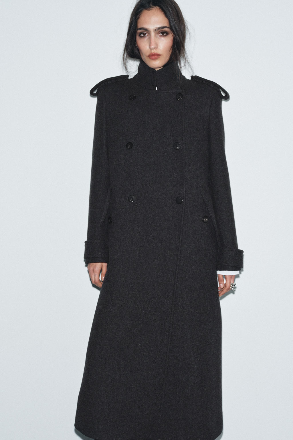 ZW COLLECTION LIMITED EDITION LONG WOOL COAT - Zara фото 2