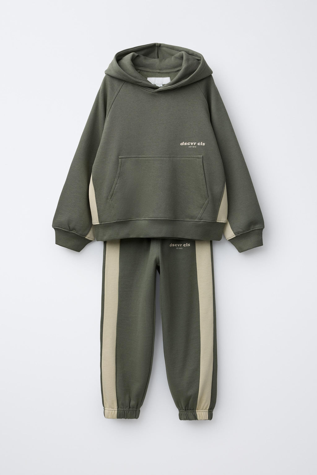 HOODIE AND STRIPED JOGGER TROUSERS SET