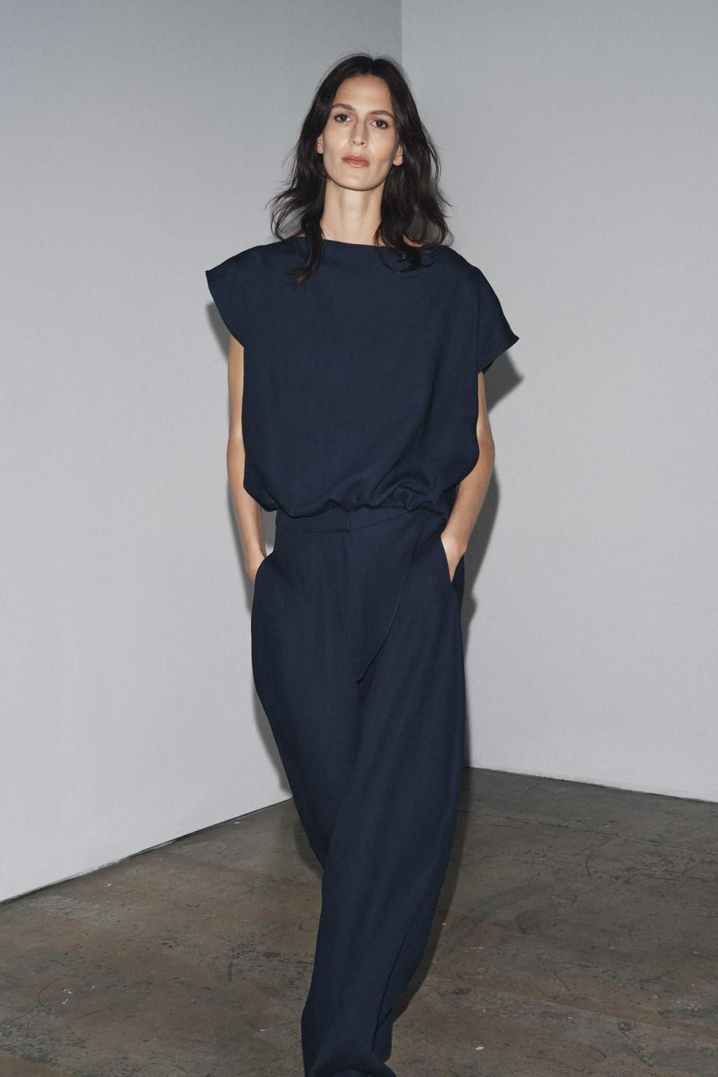 ZW COLLECTION LINEN TOP WITH TIES