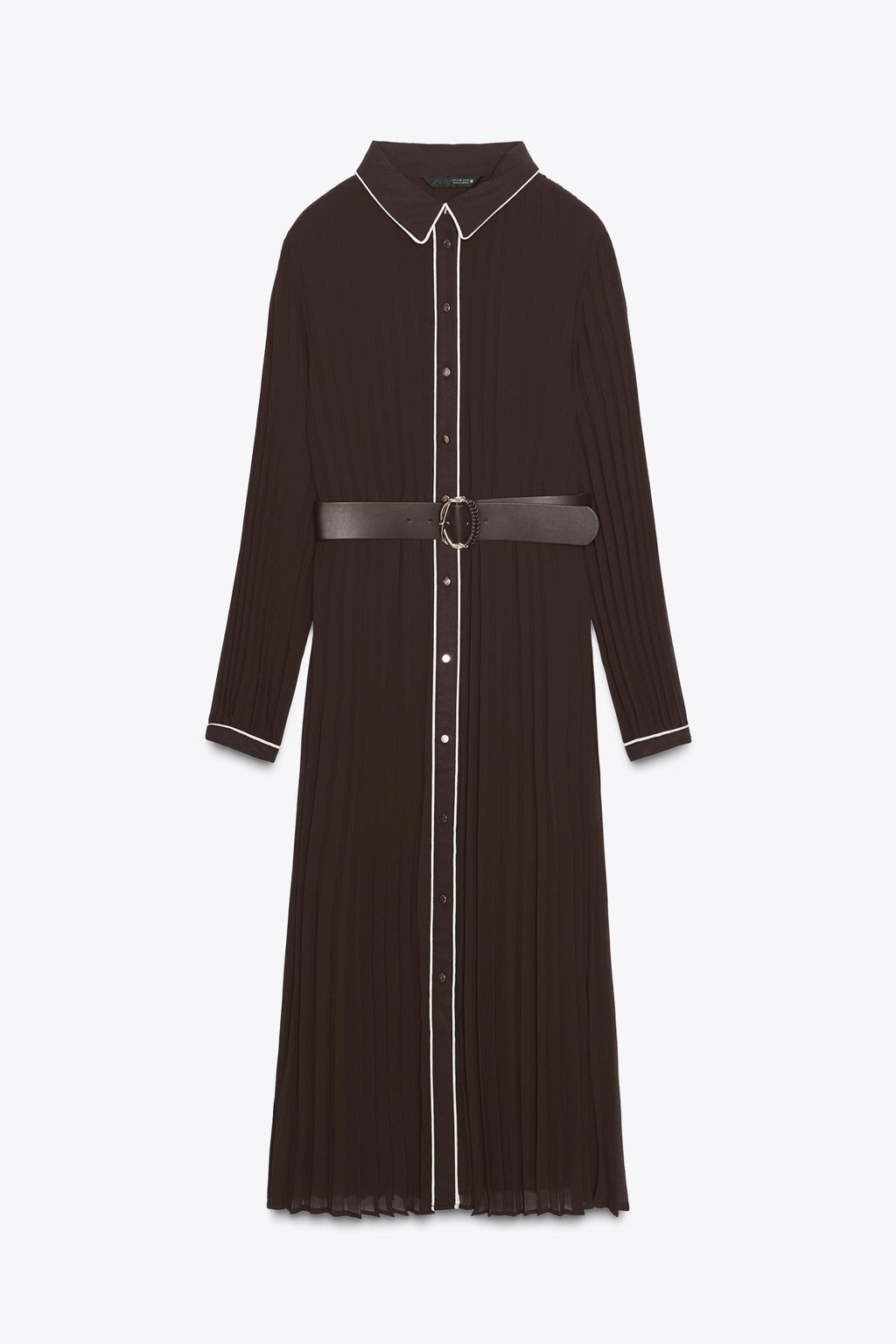 BELTED PLEATED MIDI DRESS - Zara фото 7