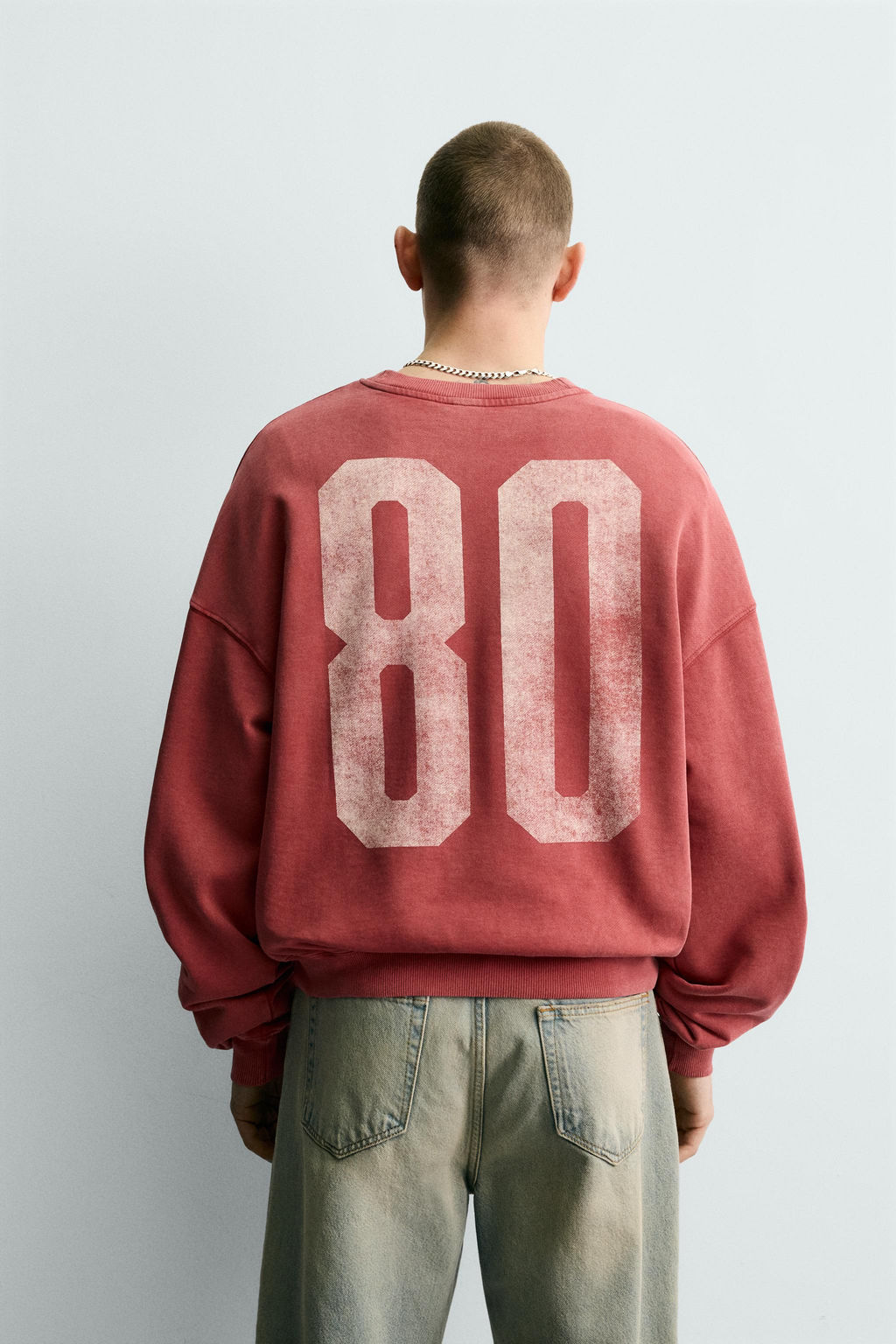WASHED CONTRAST PRINT SWEATSHIRT - Zara фото 3