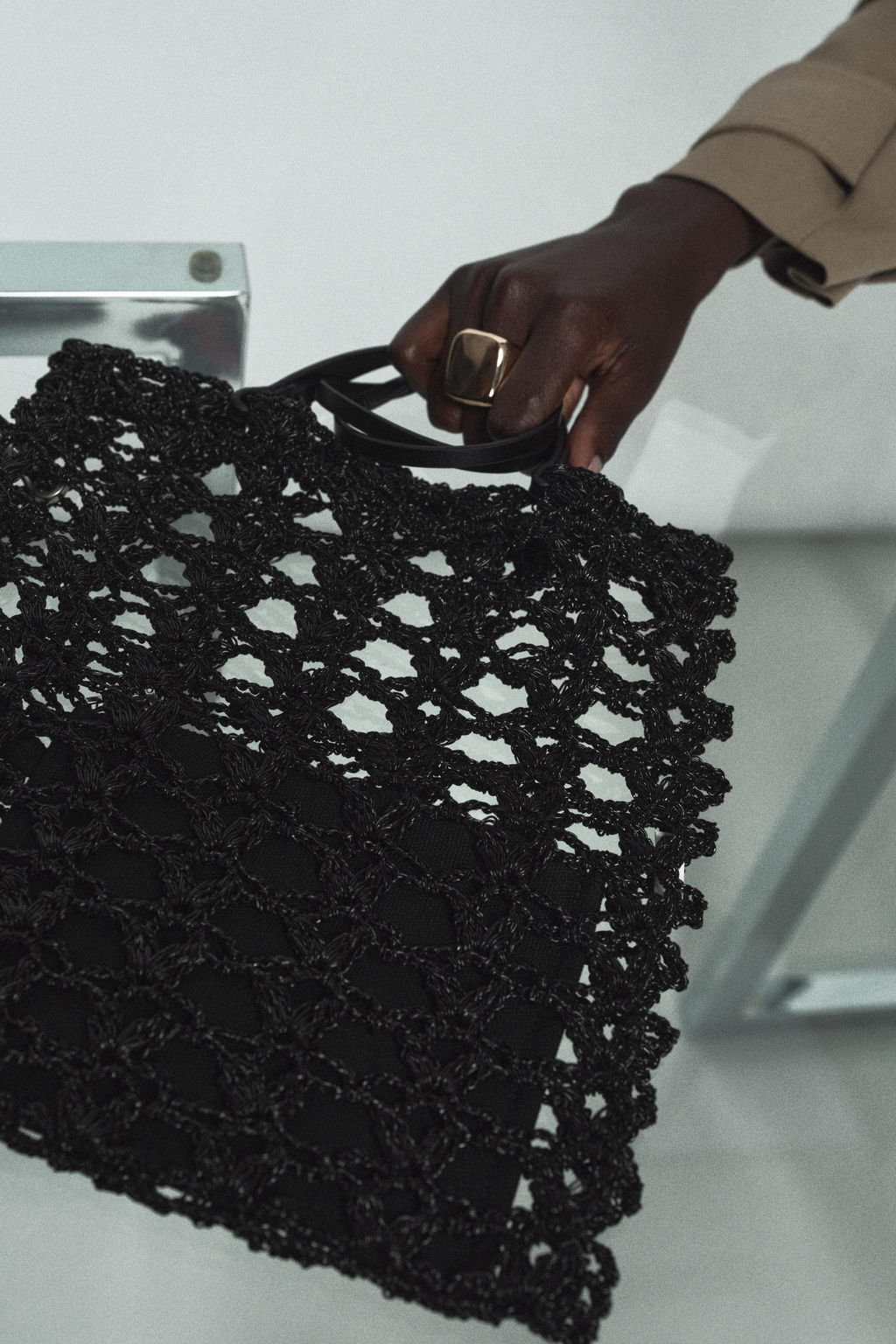 MINI SHOPPER CROCHET / Negro