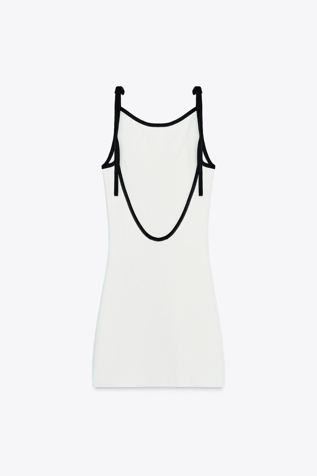 CONTRAST BOW KNIT MINI DRESS - Zara фото 5