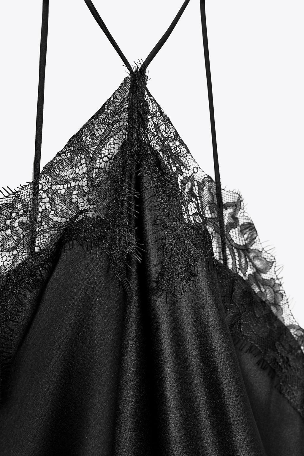 ZW COLLECTION SATIN LACE DRESS - Zara фото 8
