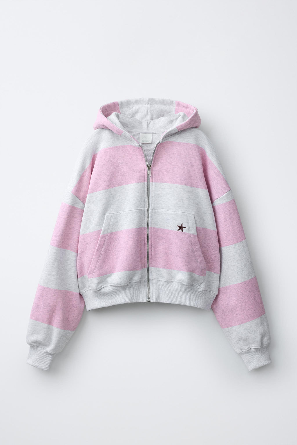 SUDADERA CREMALLERA RAYAS Y PARCHE / Gris vigor?