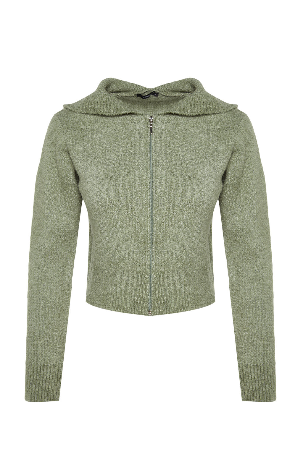 TRENDYOLMILLA Ekru Crop Kapusonlu Buklet Triko H?rka TWOAW24HI00370  фото 13