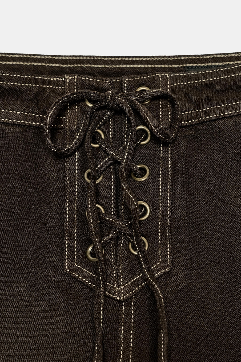 Z1975 STRAIGHT HIGH-WAIST JEANS WITH LACES - Zara фото 7
