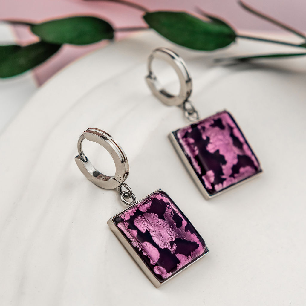 Серьги из муранского стекла LILAC LS3546
